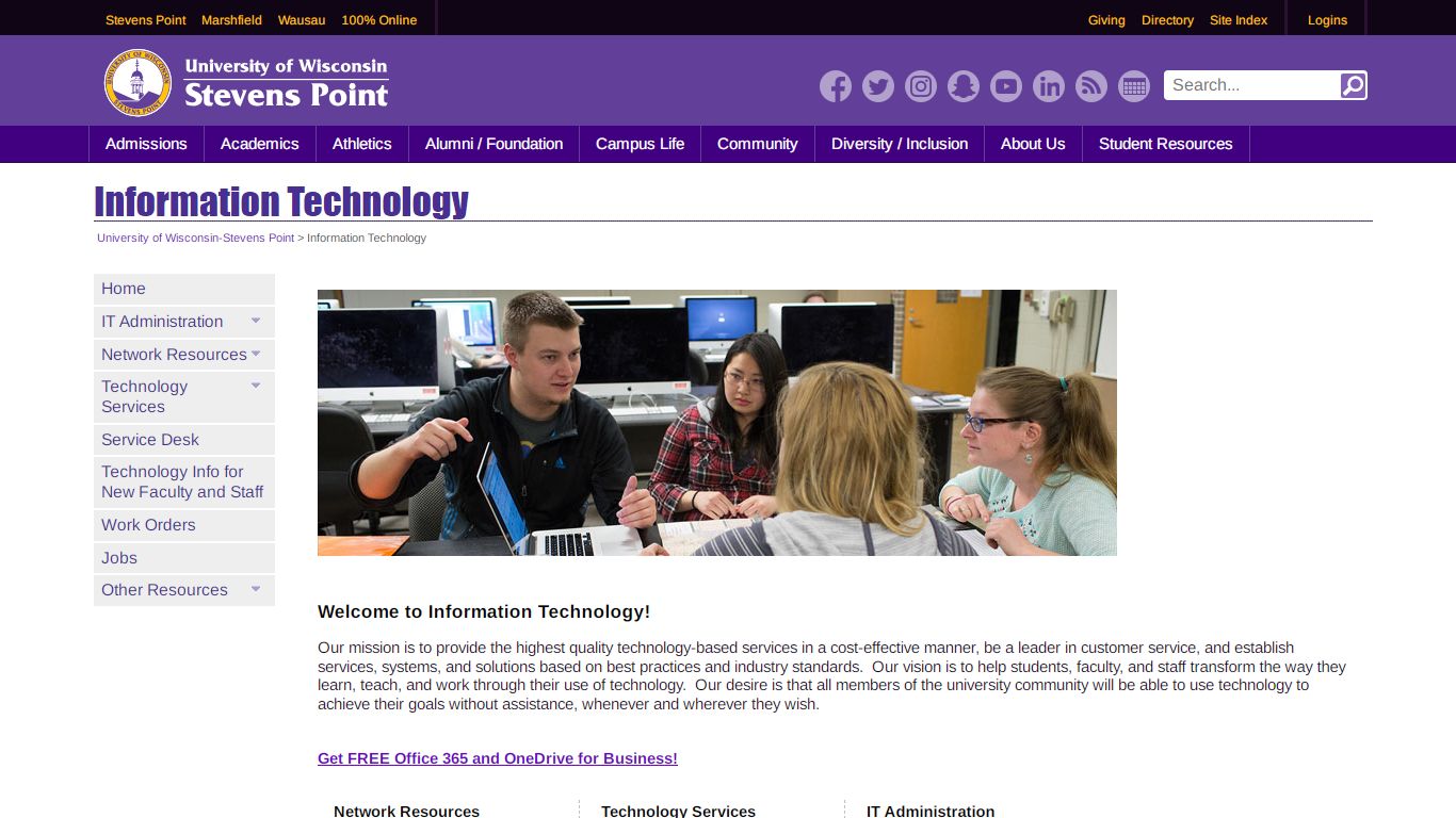 UWSP Information Technology Home - Information Technology | UWSP